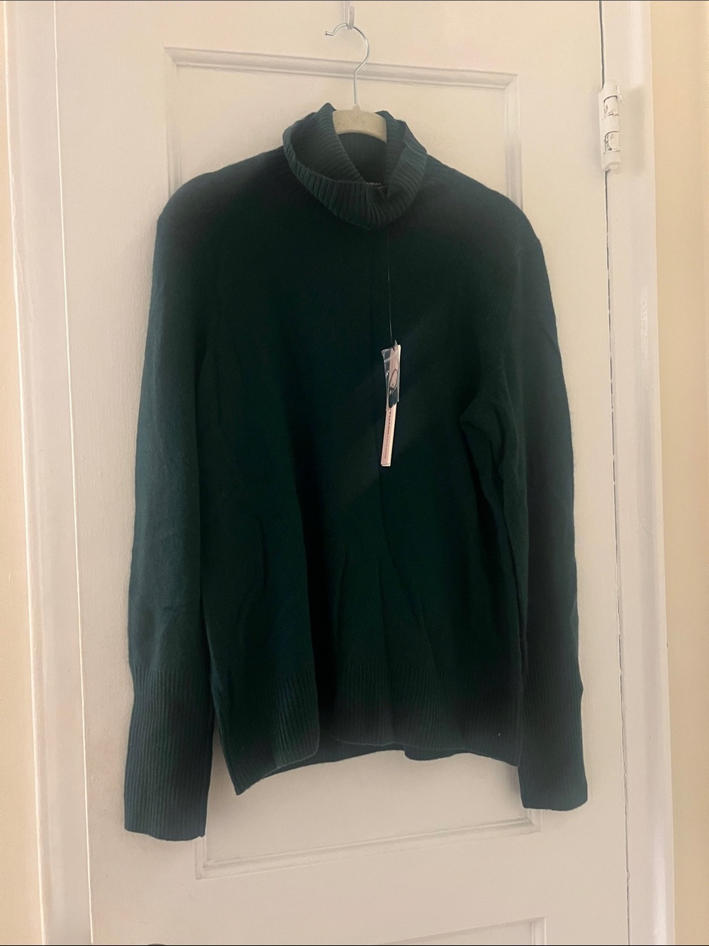 Bloomingdale’s aqua cashmere turtleneck sweater